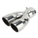 thumbnail image 1 of Doble Salidas Recto Unique Bargains Tubo Cromado Cola de Escape 75mm de Entrada 3, 1 of 1