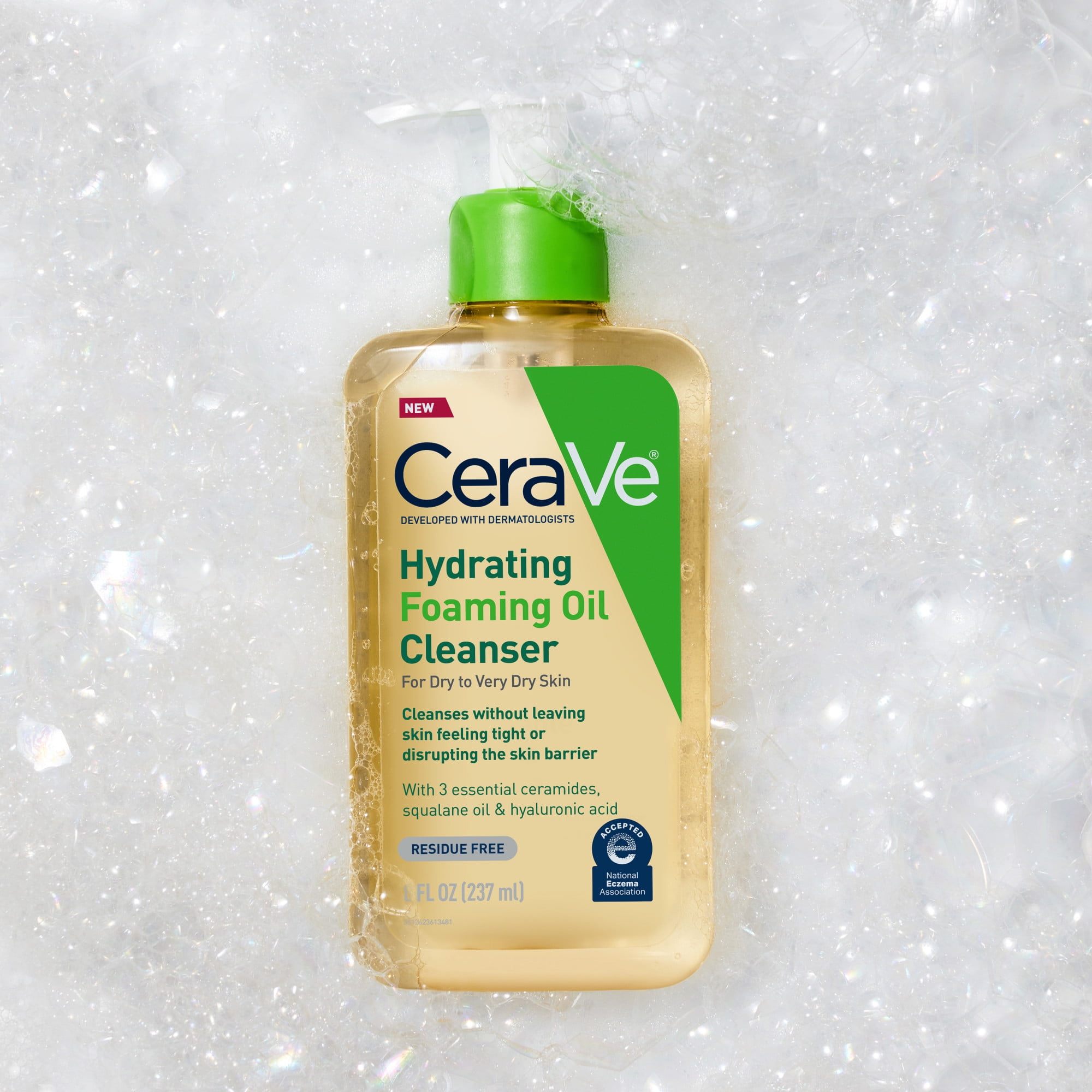 CeraVe Hydrating Foaming Oil Facial Cleanser with Hyaluronic Acid for