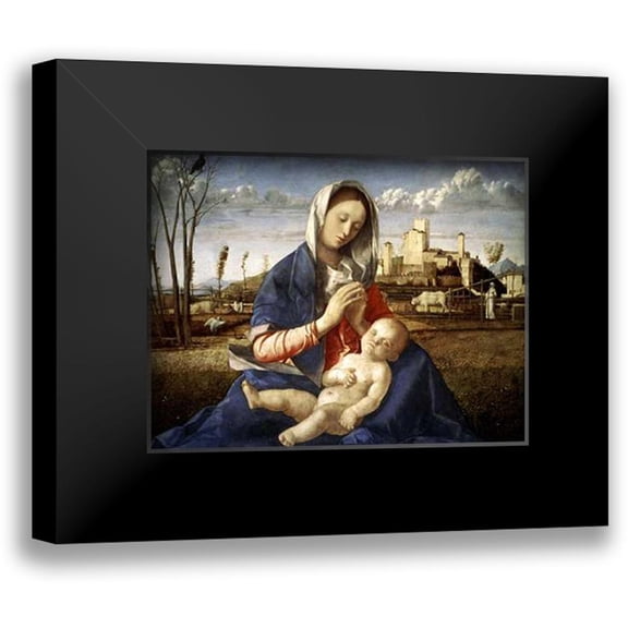 Bellini, Giovanni 14x12 Black Modern Framed Museum Art Print Titled - Madonna of The Meadow