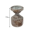 thumbnail image 4 of Handcrafted Vintage Candle Holder, Farmhouse Wooden Pillar Taper Candle Holder, Brown 5.1" X 5.1" X 7.5", 4 of 6