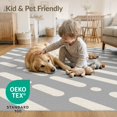 thumbnail image 4 of ODIKA 4'x6' White Grey Geometric Stripe Design Washable Area Rug Modern Diagonal Pattern with Minimalist Touch Pet Friendly, Non-Shedding for Bedroom, Reading Nook, 4 of 7