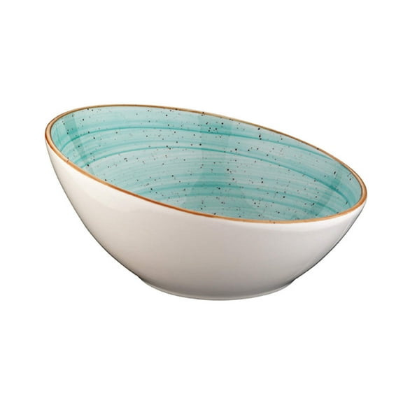 Aqua dia.7.25" h:3.25" 15 oz. Round Blue Porcelain Bowl