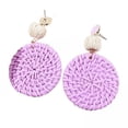 thumbnail image 1 of 2x Pendientes de Ratán, Pendientes Bohemios Tejidos Ligeros, Pendientes Colgantes de Aro Do de Mimbre de Paja para Mujeres Y Niñas 2 piezas, 1 of 8