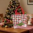 thumbnail image 4 of Christmas Tote Bags Canvas Gift Sacks Reusable Holiday Santa Shopping Bags for Presents Treats Tree Decor, 4 of 6