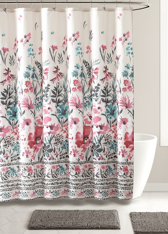 Home Isadora Floral Bloom Flowers Fabric Shower Curtain ~ New Details about   U.S Polo Assn 