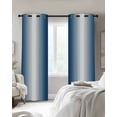 thumbnail image 3 of Ombre Lake Blue Blackout Curtains 96 Inches Length, Modern Minimalist Geometric Gradient Color Window Treatment Thermal Insulated Drapes for Bedroom Living Room 2 Panels 104x96 Inches, 3 of 8
