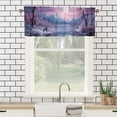 thumbnail image 3 of Wolf Rod Pocket Thermal Insulated Curtain Valance Winter Misty Forest Wildlife Snow Animal Safari Hunting Theme Window Treatment for Living Room Bedroom Bathroom 54 by 18 in, 1 Panel, 3 of 6