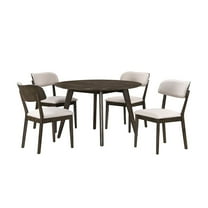 New Classic Furniture Rex 5-Piece Wood Round Dining Set in Walnut