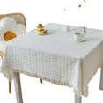 thumbnail image 4 of Nappe Française style Japonais Coton Lin Blanc table Basse de Luxe Légère de Haute Qualité table Ronde Nappe table de Chevet Bureau table Carrée, 4 of 6