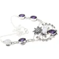 thumbnail image 2 of Moonstone & Tourmaline Gemstone 925 Sterling Silver Jewelry Necklace Size-17-18, 2 of 4
