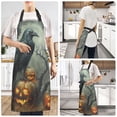 thumbnail image 6 of Kitchen Apron with 2 Pockets Adjustable waterproof Cooking Aprons for Women Men Chef Raven Bird and Pumpkins, 6 of 7
