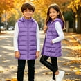 thumbnail image 5 of Sevevn Girls Boys Long Puffer Vest with Hood Sleeveless Quilted Padded Gilet Kids Zip Up Warm Outerwear Waistcoat, 5 of 9