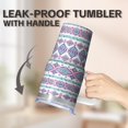 thumbnail image 5 of Bohemian Design 20oz Tumbler Gift, Insulated Stainless Steel Travel Coffee Mug with Handle, Leak-Proof, Straw Included, For Her, 5 of 5
