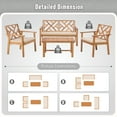 thumbnail image 4 of Werph Outdoor Patio Furniture Set, 4 Piece Patio Sofa Bench and 2 Single Sofa Chairs with Table & Padded Cushions, Acacia Wood Outdoor Patio Lounge Conversation Set for Deck Backyard Balcony, 4 of 7