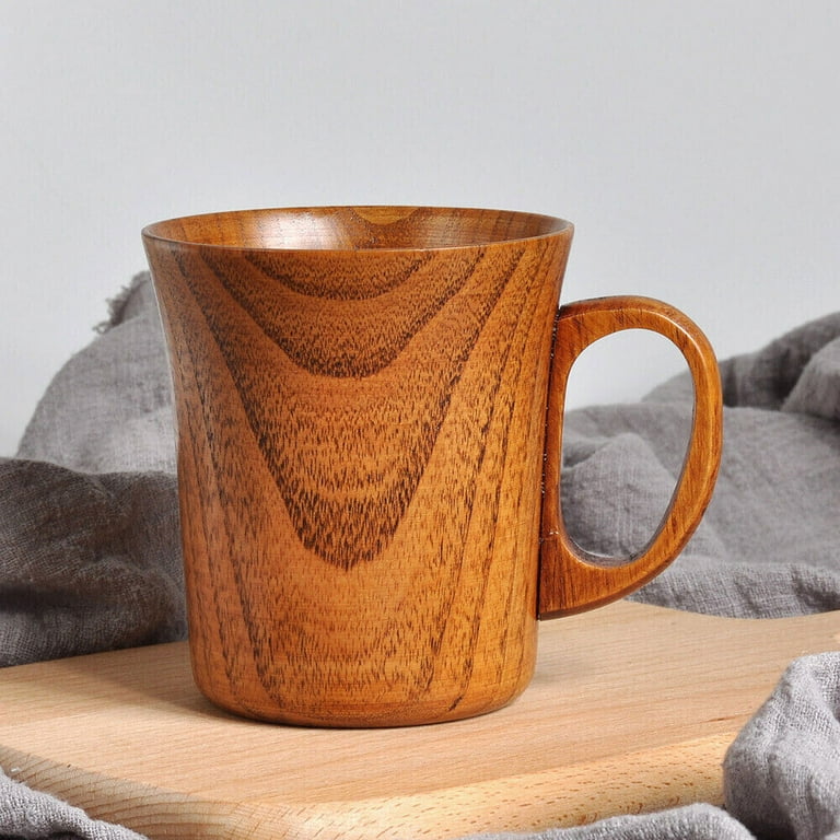 Primitive Wooden Handmade Tea Mug Coffee Juice Natural Cup Milk Water Wood KitchenDining & Bar Teal Drinking Glasses House Coffee Mug Hen Pantry Mug