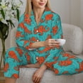 thumbnail image 6 of Gukieu Fun Octopus Print Women's Long Sleeve Pajama Set, Button Top Elastic Pocket Pajama Pants Two Piece Set Home Wear-X-Large, 6 of 7