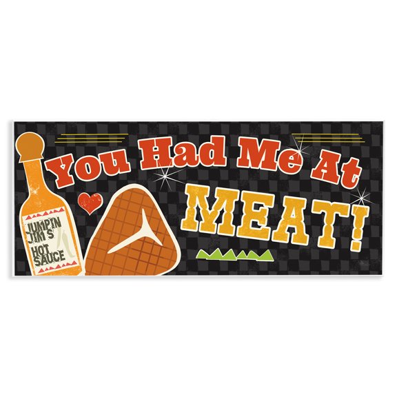 Stupell Industries Eclectic You Had Me At Meat Wall Plaque Art, 17 x 7, by Pela Studio