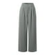 thumbnail image 4 of Pantalones de vestir de mujer de cintura alta y pierna ancha: pantalones informales de negocios con bolsillos, mezcla de poliéster y elastano, ropa de trabajo resistente a las arrugas, 4 of 5