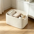 thumbnail image 4 of Woven Cotton Linen Storage Basket, Large Decorative Storage Bin, Multi-Purpose Fabric Basket for Laundry, Toys and Books, Handmade Organizer for Home and Nursery, 4 of 7