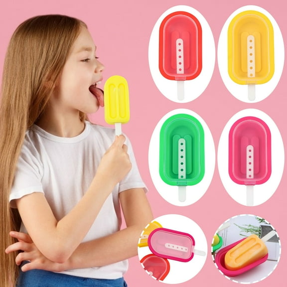 Shrysg Summer Fun DIY Silicone Ice Cream & Popsicle Molds - Versatile Freezer Tray for Juices,Creams & Ice Pops | Creative Ice Pop Maker & Cube Tray Kitchen Essential