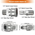 thumbnail image 5 of 8PCS NPT 3/8 Inch Stainless Steel Male Female Quick Connector Kit Pressure Washer Adapters (Internal & External Thread), 5 of 6