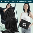thumbnail image 3 of PAVILIA Travel Blanket Pillow in Soft Bag with Pockets, Airplane Blanket Set, Plane Blanket Compact Packable, Flight Essentials Car Pillow, Travelers Accessories Gifts, Luggage Strap, Black, 3 of 8