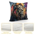 thumbnail image 4 of Orinice Lion Headphones Digital Painting Graphic Decorative Throw Pillow Cover 1PC 18x18in, 4 of 5