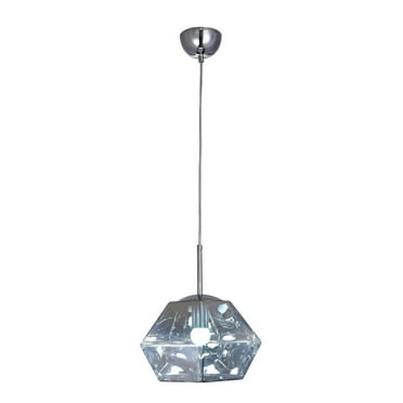 Bethel a Clear Acrylic Shade Single Pendant Light with Chrome Hardware