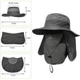 thumbnail image 7 of 2 Pieces Men's Wide Brim Fishing Hat Outdoor UPF 50+ Sun Protection Removable Face and Neck Flap, 7 of 7