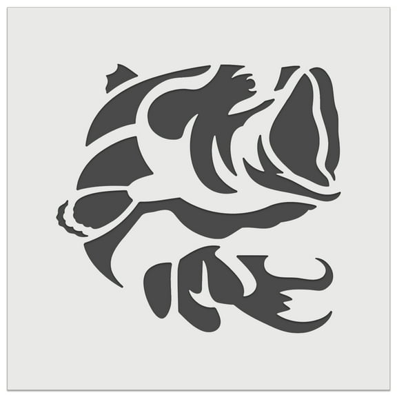 Jumping Largemouth Bass Fish DIY Cookie Wall Craft Stencil - 5.5 Inch