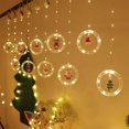 thumbnail image 2 of Guirnalda de luces navideñas para ventanas, decoración navideña para interiores, cortina de luces navideñas, colgante navideño, decoración de ventanas con guirnalda LED, cortina de luces LED de 120 8, 2 of 5