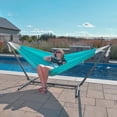 thumbnail image 6 of Vivere Double Sunbrella Hammock with Steel Stand and Carry Bag, 9 Foot, Aruba, 6 of 7