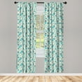 thumbnail image 4 of Ambesonne Cartoon Window Curtains, Hippo Pattern Funny Animal, Each 28" W x 63" L, Dark Seafoam Grey, 4 of 4