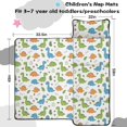 thumbnail image 5 of White Cartoon Dinosaurs Mushrooms Pattern Teens Toddler Nap Mat with Pillow, Sleeping Mat Bag for Preschool Daycare 59"x22", 5 of 6