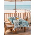 thumbnail image 2 of Outdoor Table Cloth with Umbrella Hole and Zipper, Sea Turtle Coastal Waterproof Rectangle Tablecloth 60"x102", Summer Beach Teal Coral Starfish Washable Table Cover for Outside Party Patio Picnic, 2 of 8