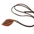 thumbnail image 3 of Colgante de Aleación de Collar de Mujer para Hombre con Cadena de Cordón de material cuero Ajustable marrón Salvador Collar colgante de hojas vintage, 3 of 9