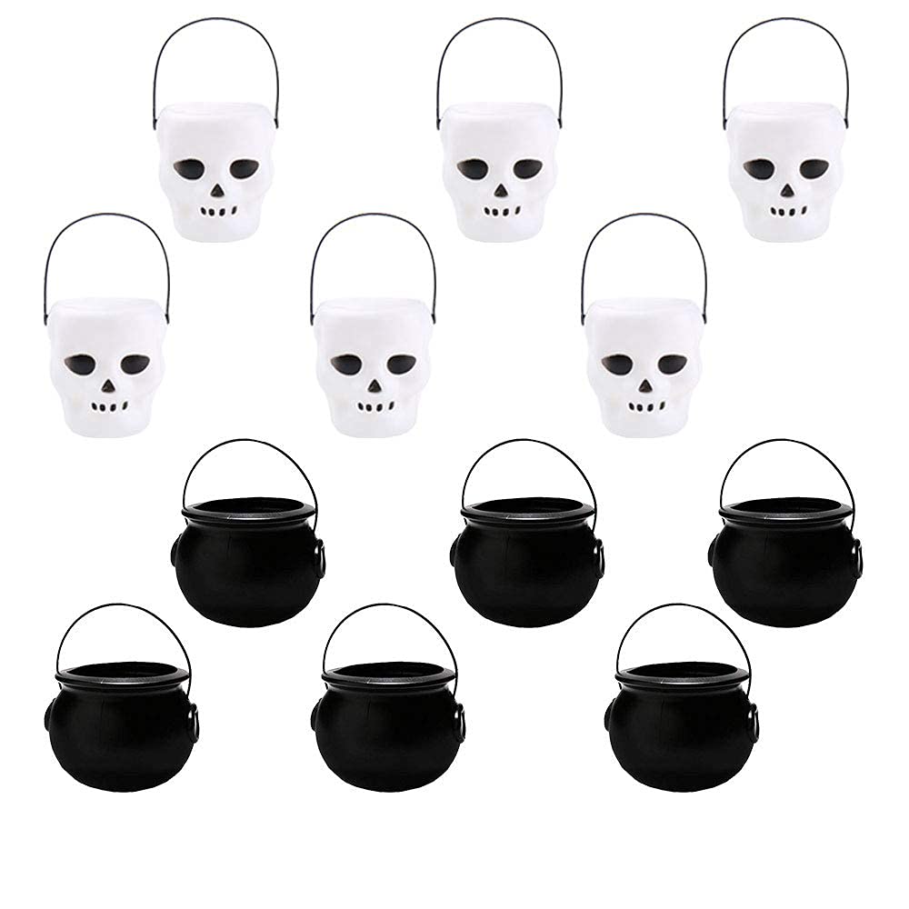 12 Pack Mini Cauldron Halloween Decor Small Cauldron Punch Bowl Plastic