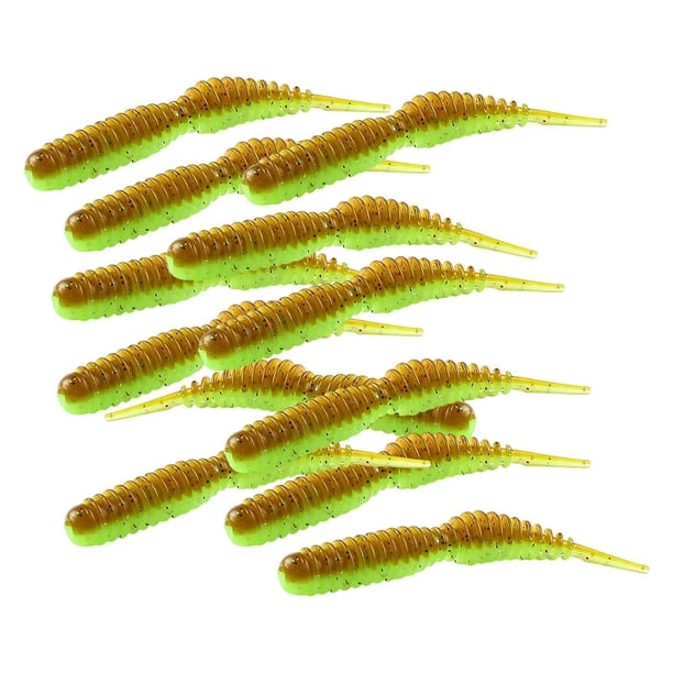 Worms de pesca señuelos Crankbait Equipo de pesca señuelos swinging portátiles señuelos de pesca para salmón de agua salada Lago al aire libre verde 12x 63 mm1.5g