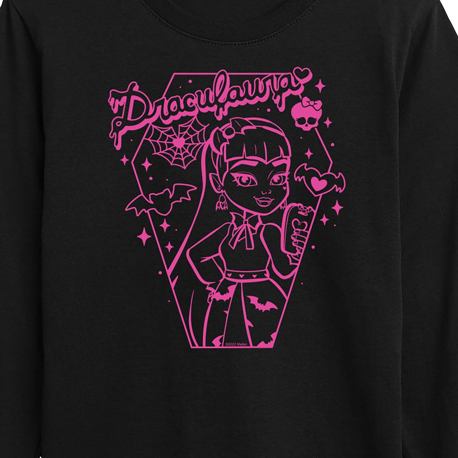 Monster High - Draculara Pink - Toddler And Youth Long Sleeve Graphic T-Shirt