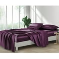 Luxury Satin Sheets Set Queen Size Purple, 4Piece Bedding Sets with Deep Pockets Soft and