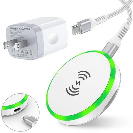 Magnetic Wireless Charger Compatiable for iPhone 15W Wireless Charger with USB C Charger Block Wireless Charging Pad Dock Cordless Charger Station with Stand Compatiable for iPhone Android White Magnetic Wireless Charger Compatiable for iPhone 15W Wireless Charger with USB C Charger Block Wireless Charging Pad Dock Cordless Charger Station with Stand Compatiable for iPhone Android White