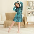 thumbnail image 3 of FORMRS Niños Bathrobe Unisex Hooded Robe Soft Plush Pajamas Sleepwear, Size 10-12T, Magical Forest, 3 of 7
