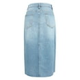 thumbnail image 7 of Jean Skirt For Women Denim Skirt With Pockets Mid High Waist Stretchy Bodycon Midi Skirts Skirt Plaid Long Pencil Skirts for Women Athletic Skirt Skirt Long Pleated Tennis Skirts for Women Scrub Skirt, 7 of 7