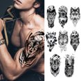 thumbnail image 3 of Tatuajes falsos desechables Tatuajes de hombro impermeables realistas para la mano del cuerpo de la cara, 3 of 9