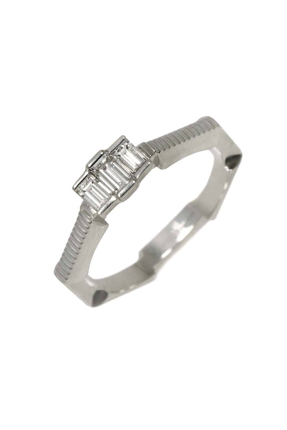 Pre-Owned Gucci Link to Love Ring with Diamonds, 18K White Gold (750)