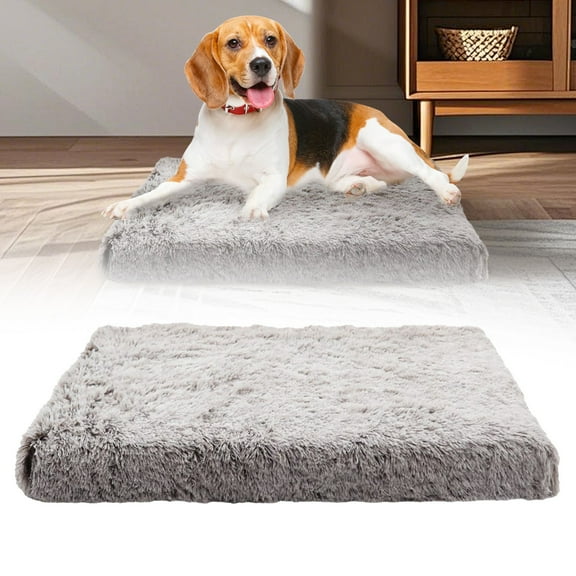 Ljxge Foam Plush Square Pet Bed With Non-Slip Bottom Machine Washable For Deep Sleep Comfort Anxiety Relief Joint Support For Medium Large Dogs And Cats Coffee Size S
