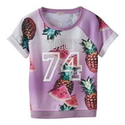 Juicy Couture Girls Fruit Roll Cuff Sweatshirt, Pink, Big Kids (8-20), S (7)