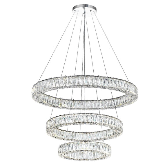 CWI Lighting MadelineContemporary Metal LED Integrated Chandelier in Chrome