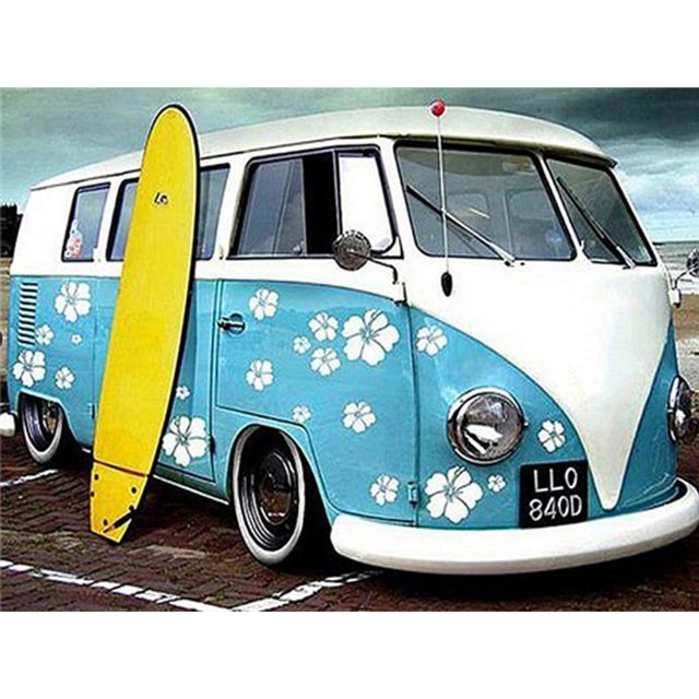 Pintura de diamante (DB5635) 5D DIY Coche cuadrado Imagen de diamantes de imitación 45x60cm Hugtrwg Para estrenar