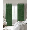 thumbnail image 3 of Vintage Blackish Green Blackout Curtains 72 Inches Length, Farmhouse Retro Beige Solid Color Window Treatment Thermal Insulated Drapes for Bedroom Living Room 2 Panels 104x72 Inches, 3 of 8